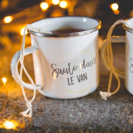 Mug Personnalisable En Acier émaillé - Ajoute Ta Photo Et Ton Texte, Fait Main En France