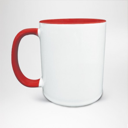Mug Bicolore en céramique personnalisé rouge
