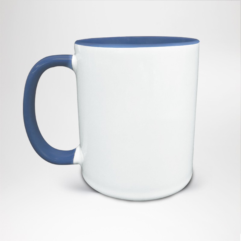 Mug Bicolore en céramique personnalisé bleu