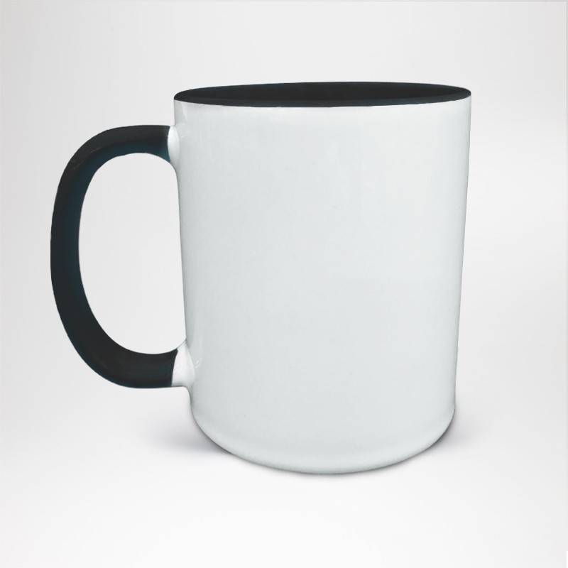 Mug Bicolore en céramique personnalisé noir