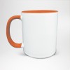 Mug Bicolore en céramique personnalisé orange