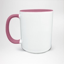 Mug Bicolore en céramique personnalisé rose